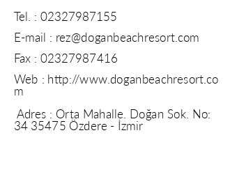 Doan Beach Resort & Spa iletiim bilgileri